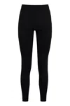 Yves Salomon High-waisted Slim-fit Knit Pants With Ribbed Texture In Black
