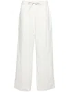 Yves Salomon High-waist Straight-leg Trousers In White