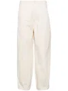 Yves Salomon High-waist Tapered Trousers In White