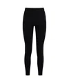 Yves Salomon High-waisted Slim-fit Knit Pants With Ribbed Texture In Black