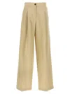 Yves Salomon High-waisted Linen Blend Trousers