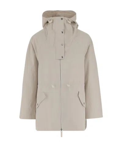 Yves Salomon Hooded Casual Jacket In Nude
