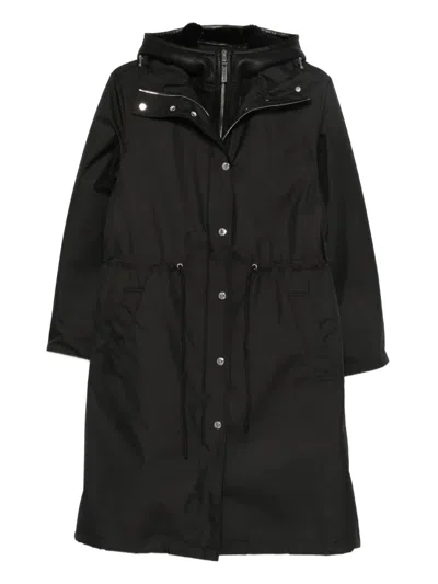 Yves Salomon Hooded Drawstring-waist Parka In Black