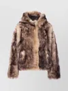 Yves Salomon Button-fastening Hooded Fur Jacket In Brown