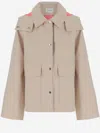 Yves Salomon Light Beige Down Jacket With Hood In Beige