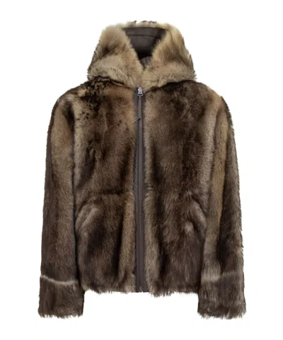 YVES SALOMON HOODED JACKET