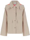 Yves Salomon Light Beige Down Jacket With Hood In Neutrals