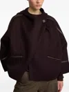 Yves Salomon Hooded Leather-trimmed Jacket In Red