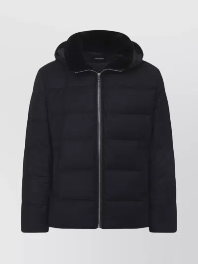 YVES SALOMON HOODED LONG SLEEVE PADDED DOWN JACKET