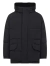 Yves Salomon Padded Black Down Jacket With High Collar And Concealed Zip In Black