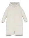 Yves Salomon Hooded Padded Coat In Neutral