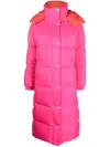 Yves Salomon Hooded Padded Coat In Pink