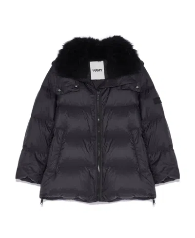 Yves Salomon Hooded Padded Jacket In Black
