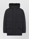 Yves Salomon Padded Black Down Jacket With High Collar And Concealed Zip In Black