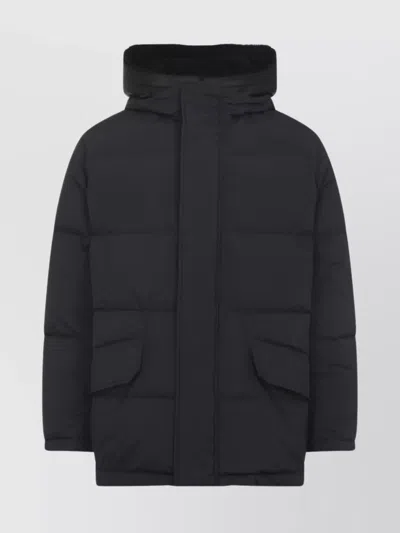 YVES SALOMON HOODED PADDED QUILTED DOWN JACKET