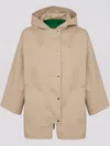 Yves Salomon Hooded Parka Coat In 褐色
