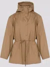 Yves Salomon Hooded Parka Jacket In Brown