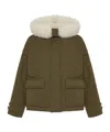 Yves Salomon Hooded Patch-pocket Jacket In Green