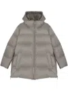 Yves Salomon Hooded Puffer Jacket In Grau
