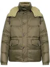 Yves Salomon Hooded Puffer Jacket In Green