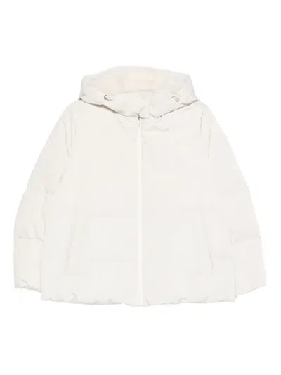 Yves Salomon Hooded Puffer Jacket In Neutral