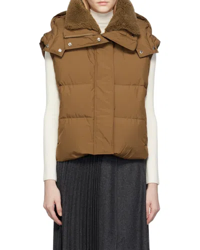 Yves Salomon Hooded Quilted Down Vest