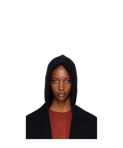 Yves Salomon Hooded Scarf In Black