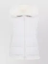 Yves Salomon Hooded Sleeveless Padded Jacket Side Pockets In Animal Print
