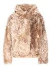 Yves Salomon Lamb Fur Jacket In Neutral
