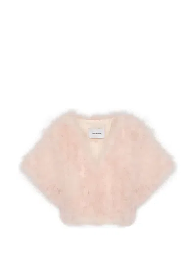 Yves Salomon Hook-and-eye-fastening Jacket In Pink