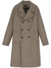 Yves Salomon Houndstooth-pattern Double-breasted Coat In Neutral