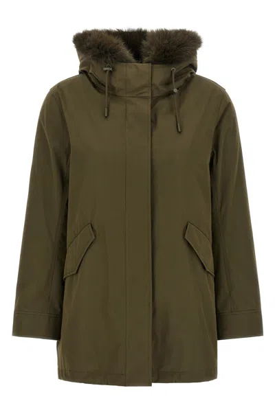 Yves Salomon 'iconic Short' Parka In Green