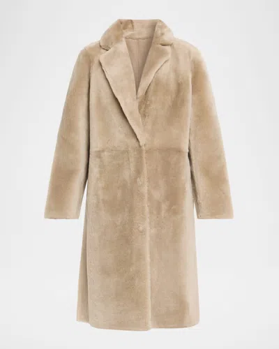 YVES SALOMON IRONED LAMB SHEARLING COAT