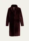 Yves Salomon Shearling Hooded Coat In Noir