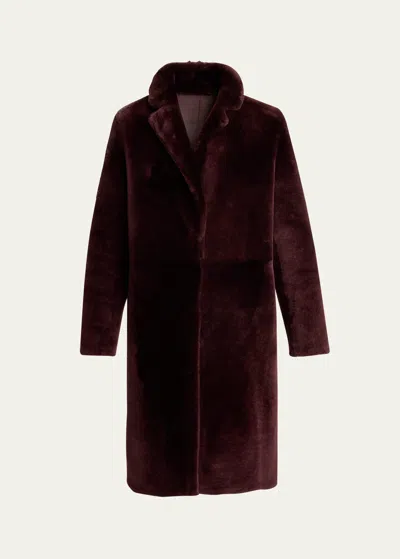 YVES SALOMON IRONED LAMB SHEARLING COAT