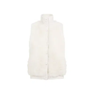 Yves Salomon Ivory White Wool Vest