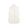 Yves Salomon Lambskin And Fur Vest With Ribbed Collar And Button Closure