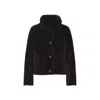 Yves Salomon Deep Grenat Lamb Shearling Jacket With Pointed Collar In Brown