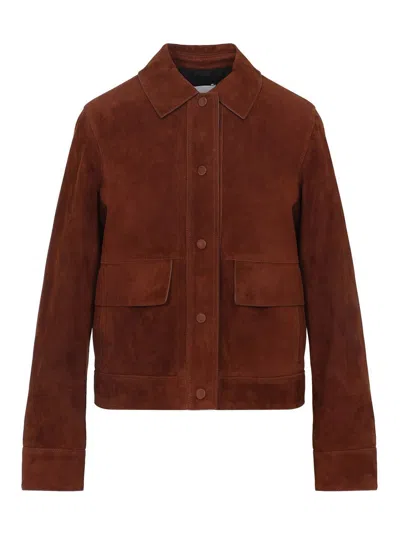 Yves Salomon Jacket In Brown