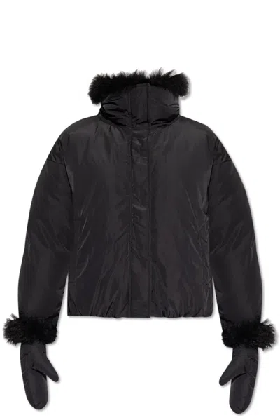 Yves Salomon High-neck Puffer Jacket In Black