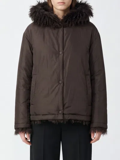 Yves Salomon Jacket Woman In Brown