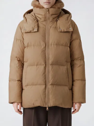 Yves Salomon Jacket Woman Color Beige In Brown