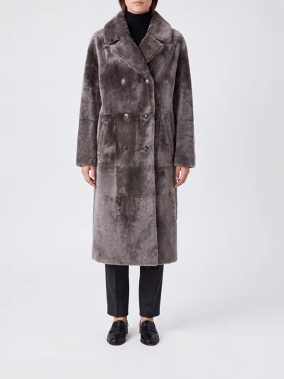 Yves Salomon Jacket Woman Color Black 1 In Gray