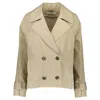 Yves Salomon Gabardine Jacket In Beige