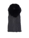 Yves Salomon Black Padded Vest Frontal Buttons Closure In Black