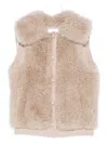 Yves Salomon Textured Gilet In Brown
