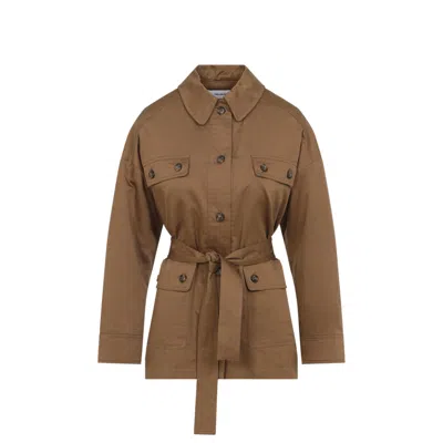 Yves Salomon Long-sleeved Single-breasted Casual Jacket In Brown