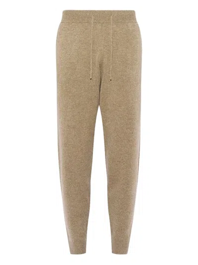 Yves Salomon Knit Sweatpants In Brown