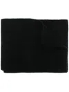Yves Salomon Knitted Logo-patch Scarf In Black