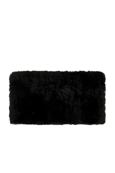 Yves Salomon Knitted Rex Rabbit Fur Headband In Black